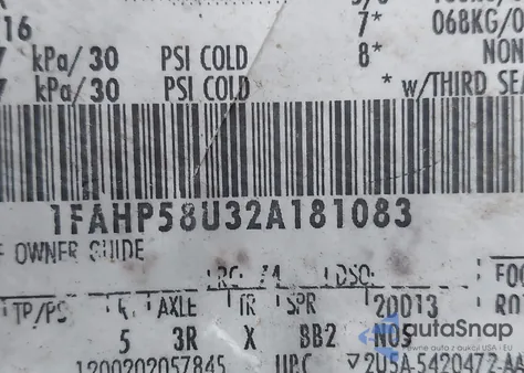 2002 Ford Taurus Se from USA, damaged, VIN 1FAHP58U32A181083